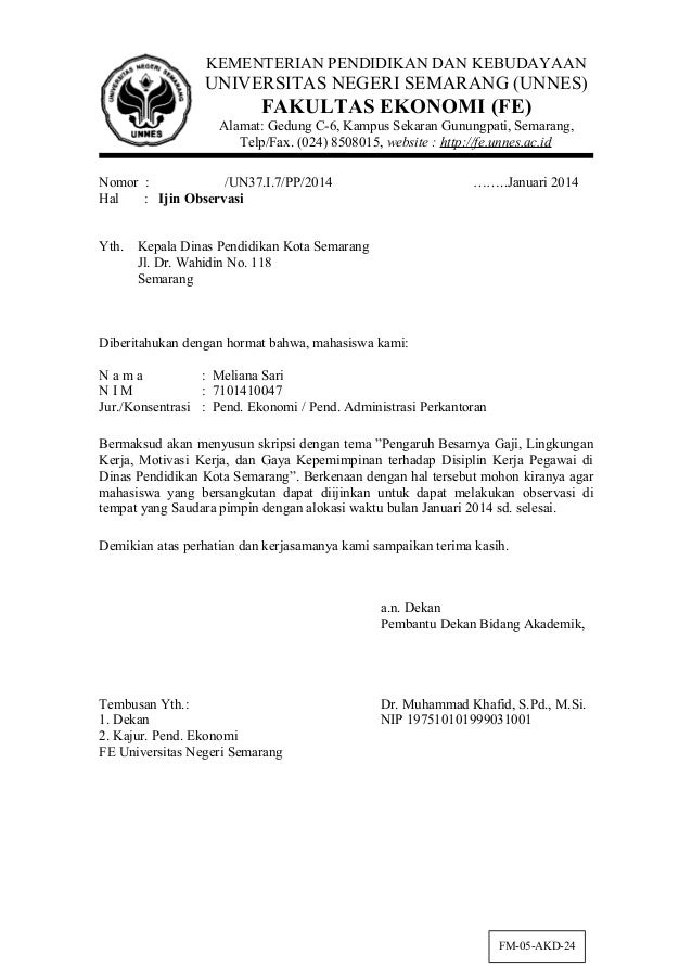 Detail Contoh Surat Observasi Dari Kampus Nomer 8