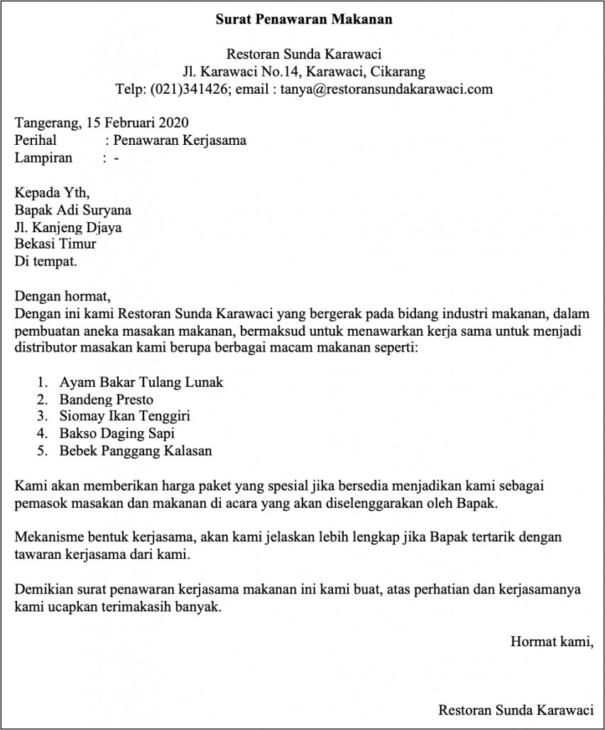 Detail Contoh Surat Offering Nomer 50