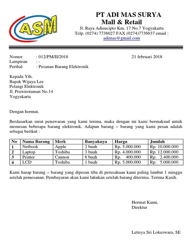 Detail Contoh Surat Offering Nomer 54