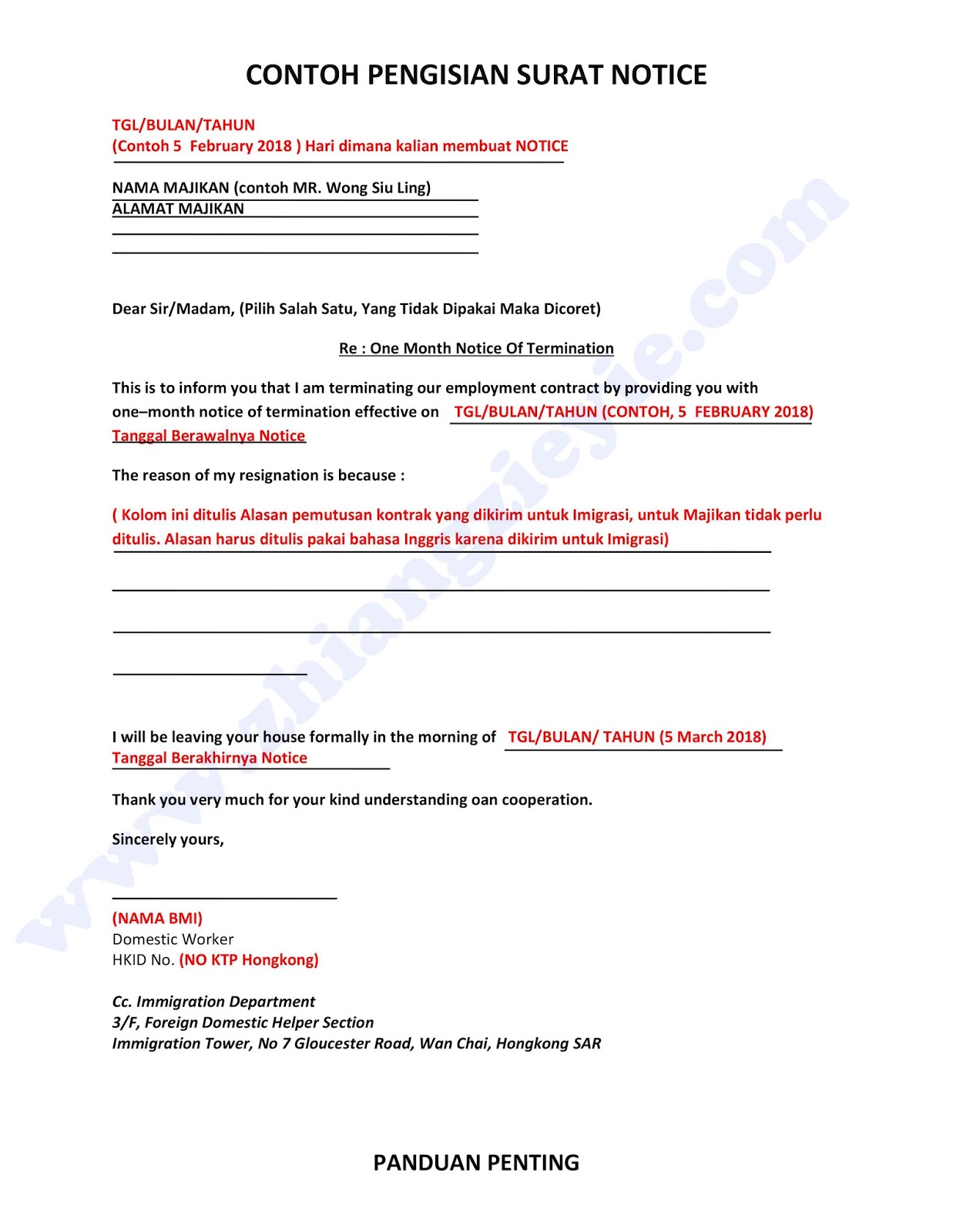 Contoh Surat One Month Notice - 55+ Koleksi Gambar