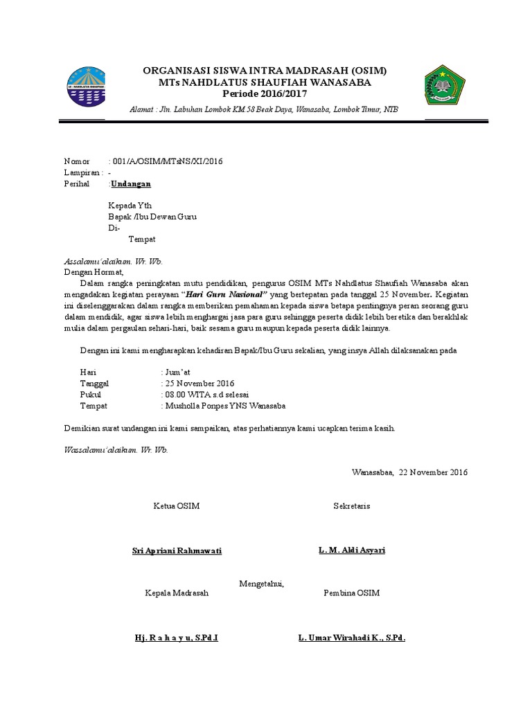 Detail Contoh Surat Osis Nomer 28