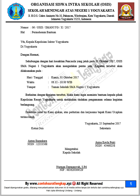 Detail Contoh Surat Osis Nomer 34