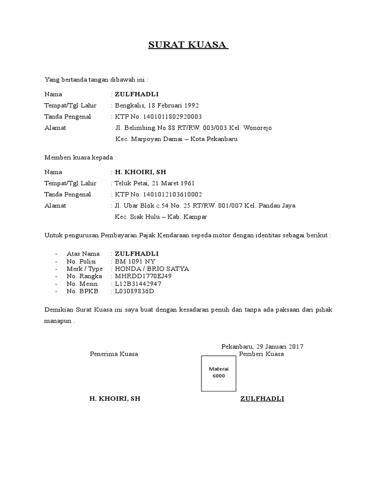 Detail Contoh Surat Pajak Nomer 41