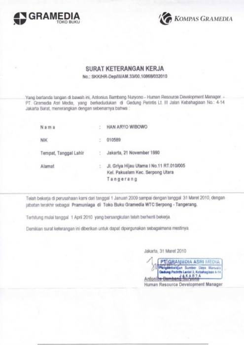 Detail Contoh Surat Paklaring Perusahaan Nomer 29