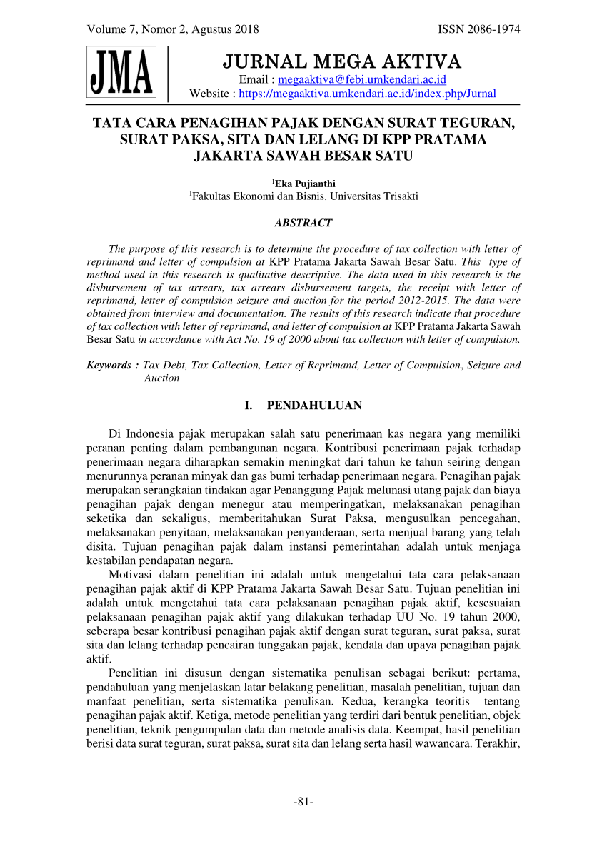 Detail Contoh Surat Paksa Penagihan Pajak Nomer 10