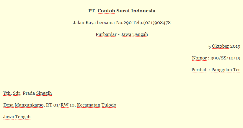 Detail Contoh Surat Panggilan Kerja Nomer 29