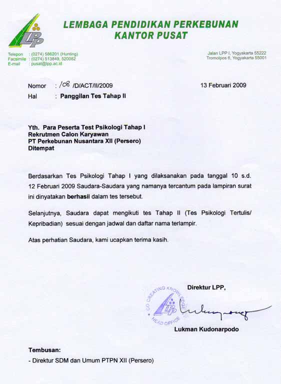 Detail Contoh Surat Panggilan Kerja Nomer 31