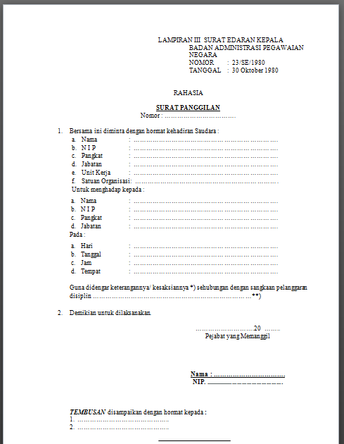 Detail Contoh Surat Panggilan Kerja Nomer 41