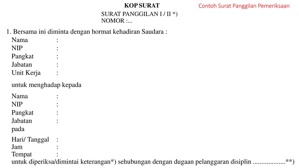 Detail Contoh Surat Panggilan Pns Tidak Masuk Kerja Nomer 30