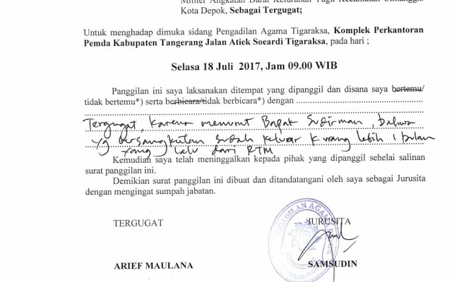 Detail Contoh Surat Panggilan Sidang Nomer 45