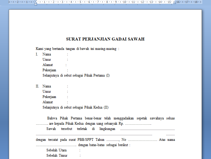 Detail Contoh Surat Pegadaian Nomer 22