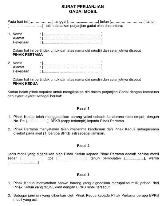 Detail Contoh Surat Pegadaian Nomer 38