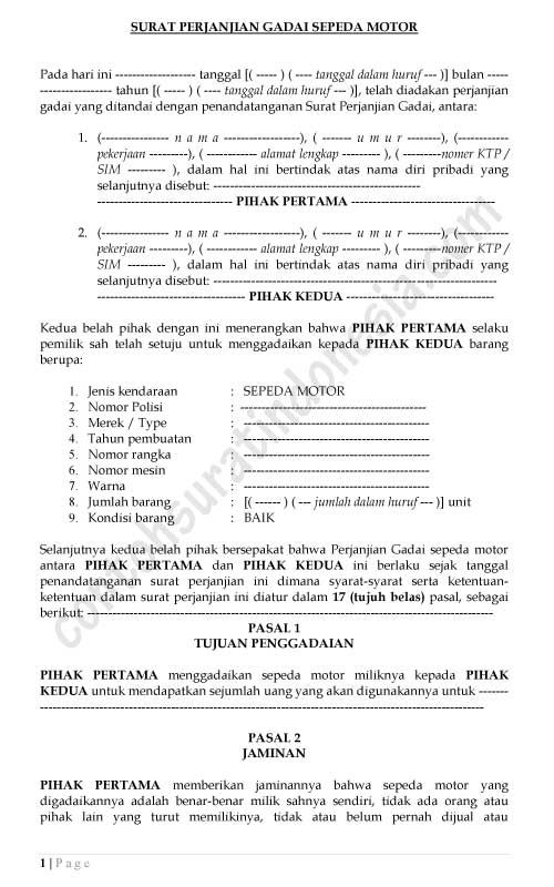 Detail Contoh Surat Pegadaian Tanah Nomer 21