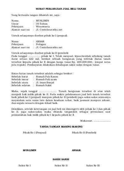 Detail Contoh Surat Pegadaian Tanah Nomer 33