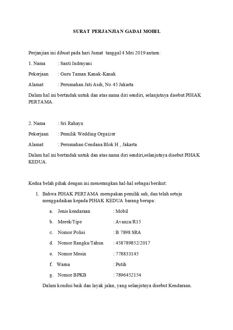 Detail Contoh Surat Pegadaian Tanah Nomer 34