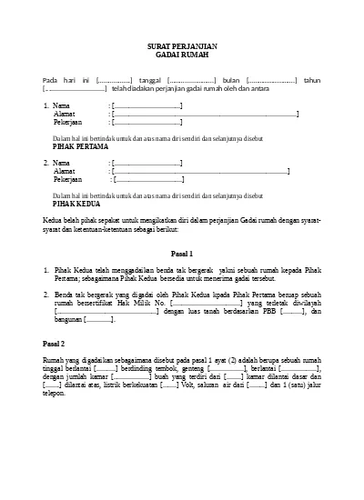 Detail Contoh Surat Pegadaian Tanah Nomer 35
