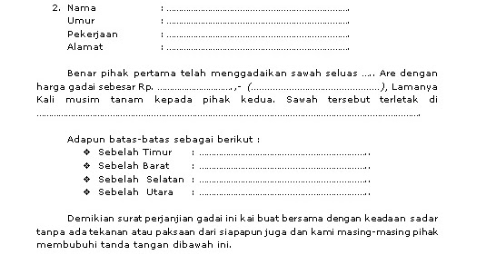 Detail Contoh Surat Pegadaian Tanah Nomer 47
