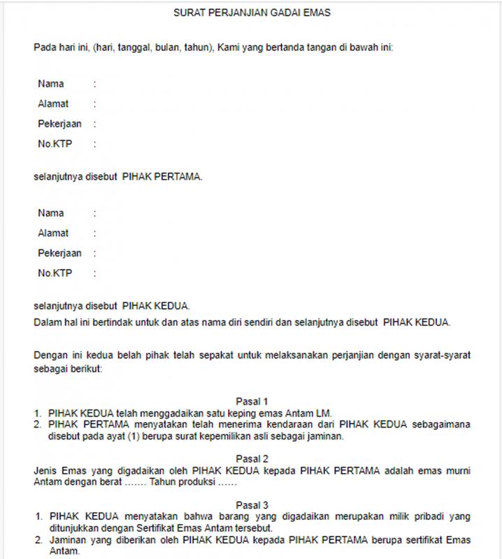 Detail Contoh Surat Pegadaian Tanah Nomer 9