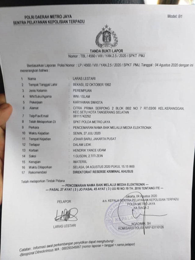 Detail Contoh Surat Pelaporan Ke Polisi Nomer 39