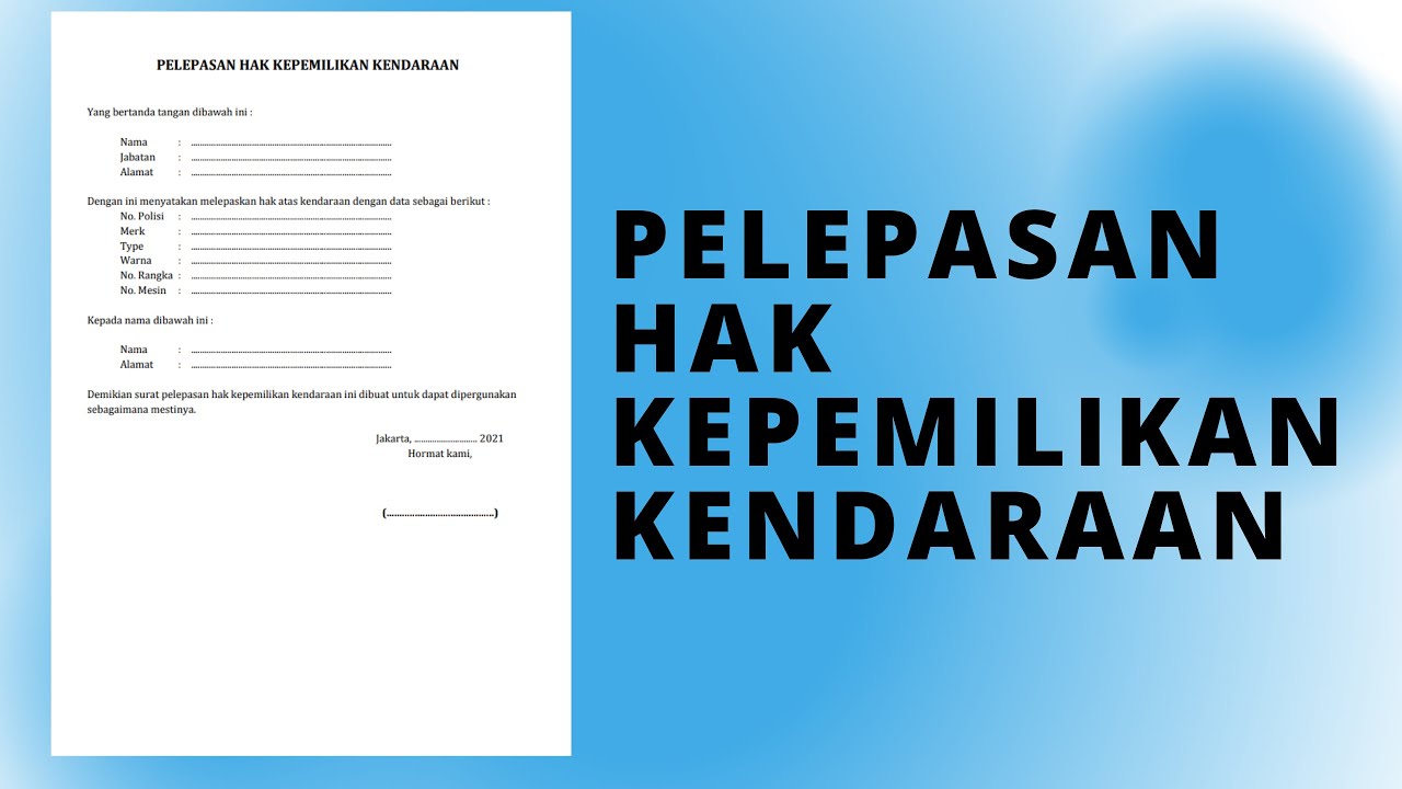 Detail Contoh Surat Pelepasan Hak Nomer 34