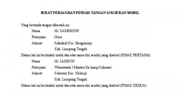 Detail Contoh Surat Pelepasan Hak Kendaraan Bermotor Nomer 34