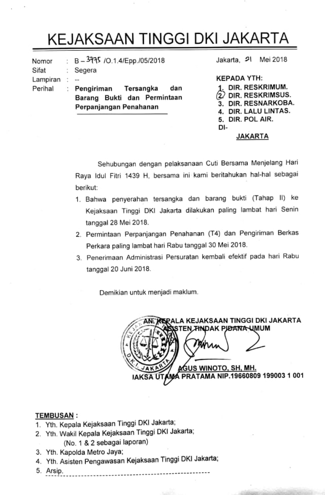 Detail Contoh Surat Pelimpahan Perkara Nomer 9