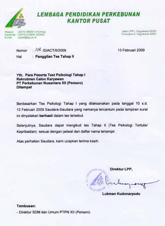 Detail Contoh Surat Pemanggilan Kerja Nomer 26