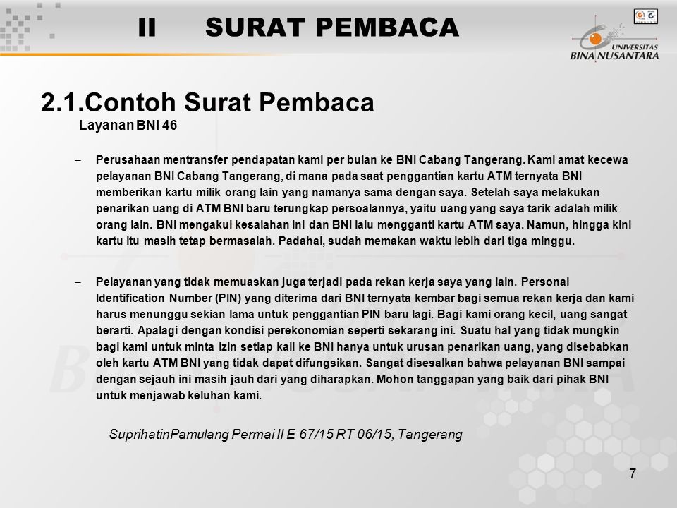 Detail Contoh Surat Pembaca Dalam Bahasa Inggris Nomer 4