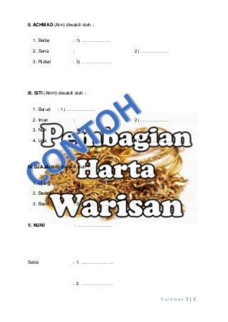 Detail Contoh Surat Pembagian Warisan Nomer 50