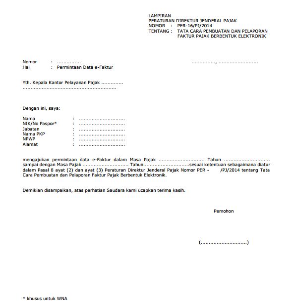Detail Contoh Surat Pembatalan Faktur Pajak Keluaran Nomer 40