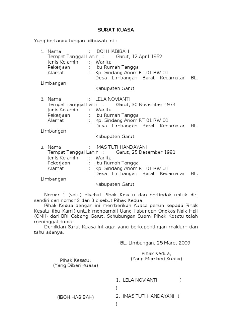 Detail Contoh Surat Pembatalan Kuasa Nomer 22