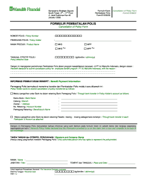 Detail Contoh Surat Pembatalan Polis Asuransi Nomer 10