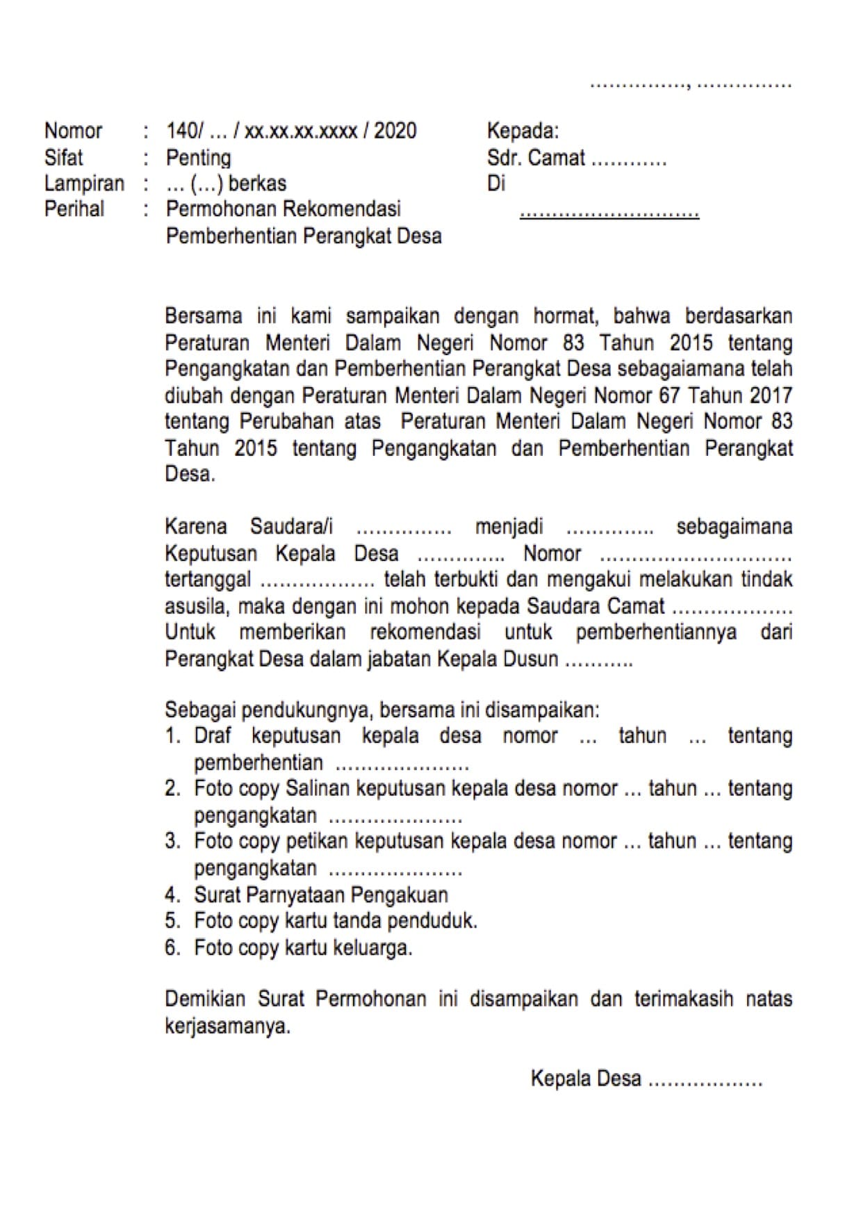 Detail Contoh Surat Pemberhentian Anggota Nomer 10