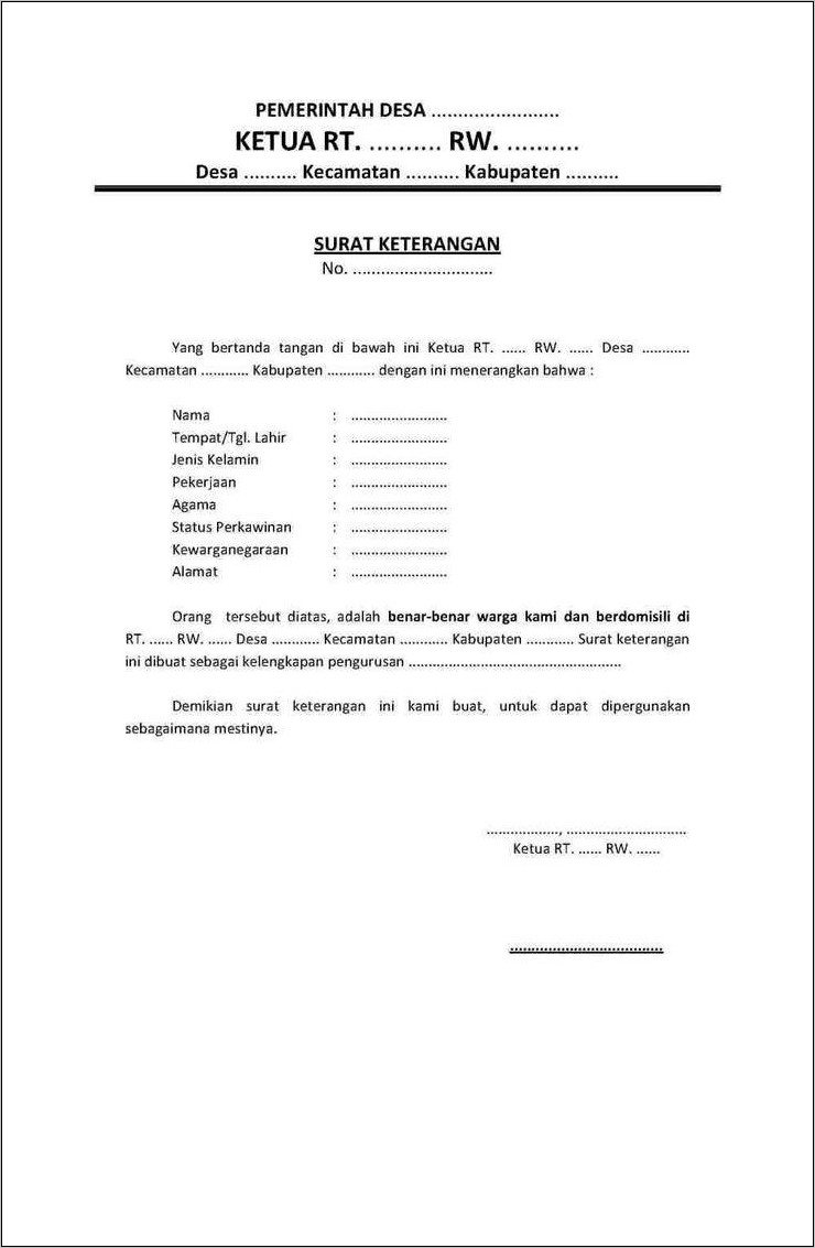 Detail Contoh Surat Pemberhentian Ketua Rt Nomer 51