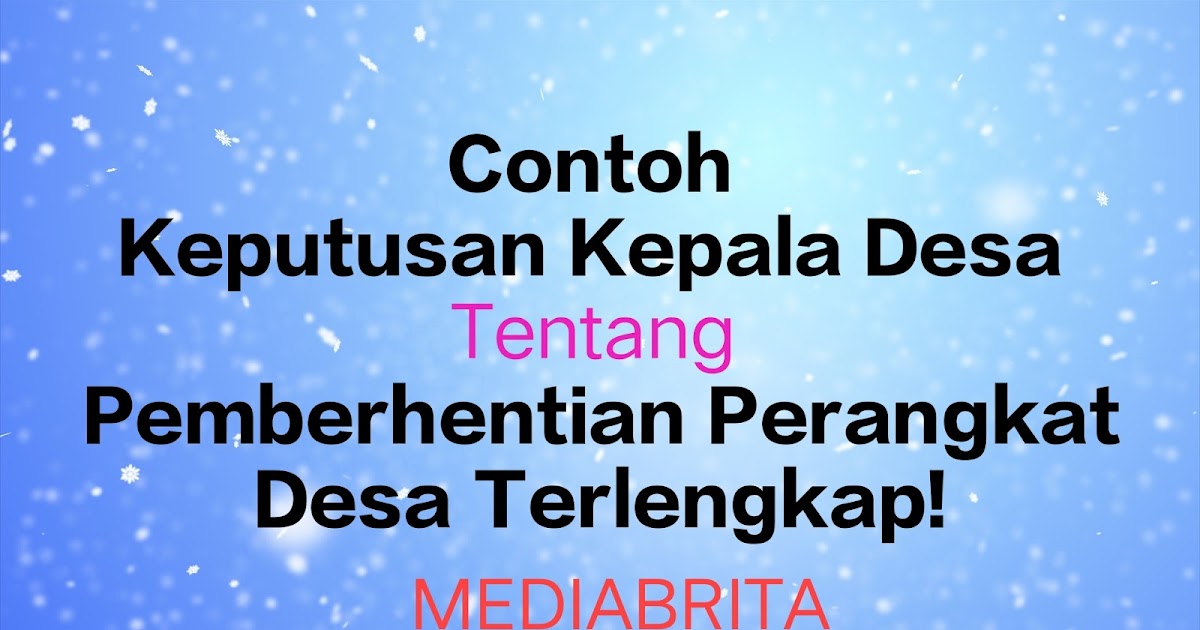 Detail Contoh Surat Pemberhentian Perangkat Desa Nomer 34