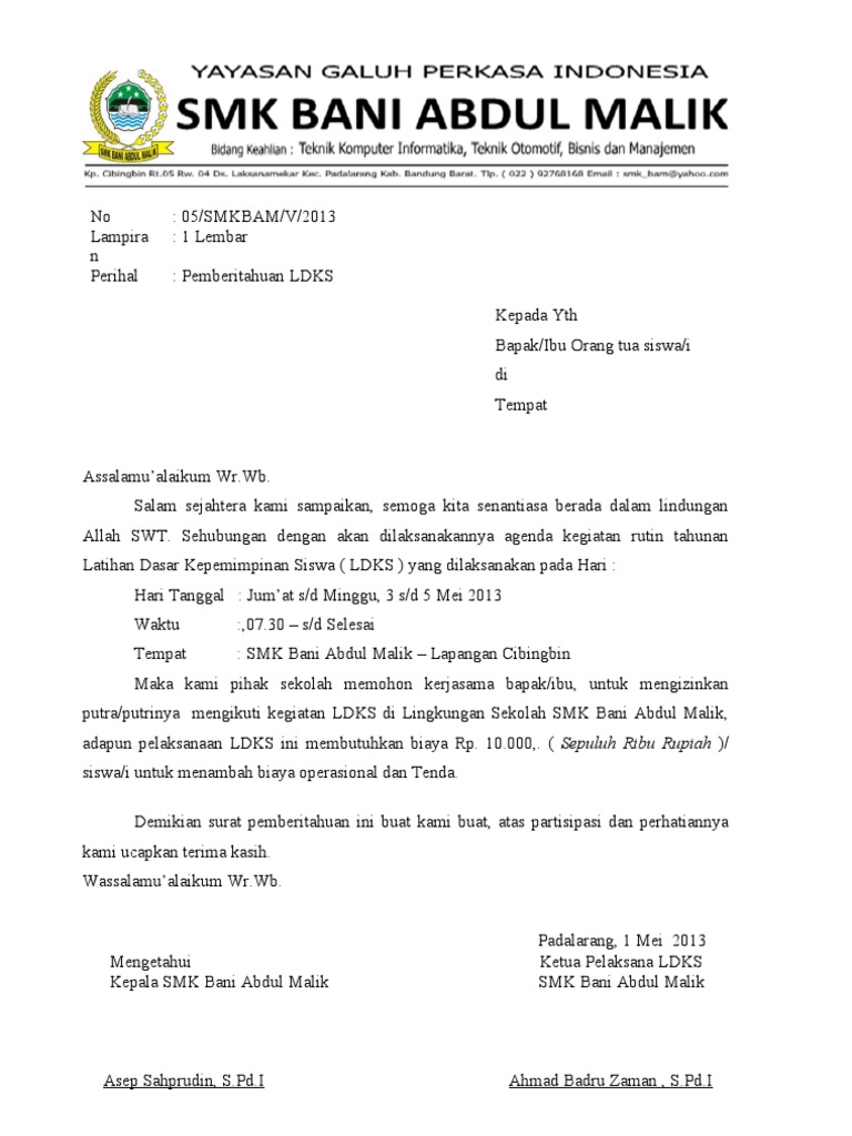 Detail Contoh Surat Pemberitahuan Acara Ke Polsek Nomer 12