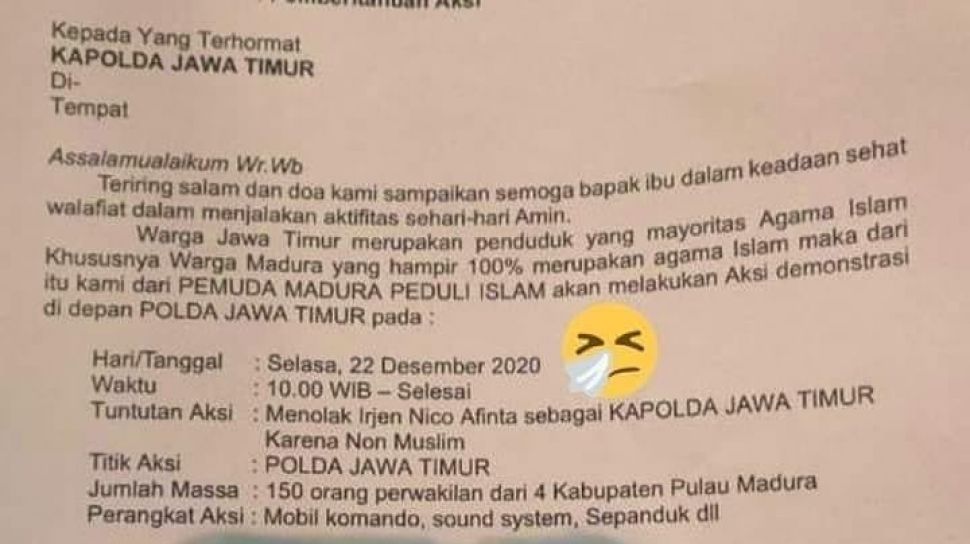 Detail Contoh Surat Pemberitahuan Aksi Nomer 18