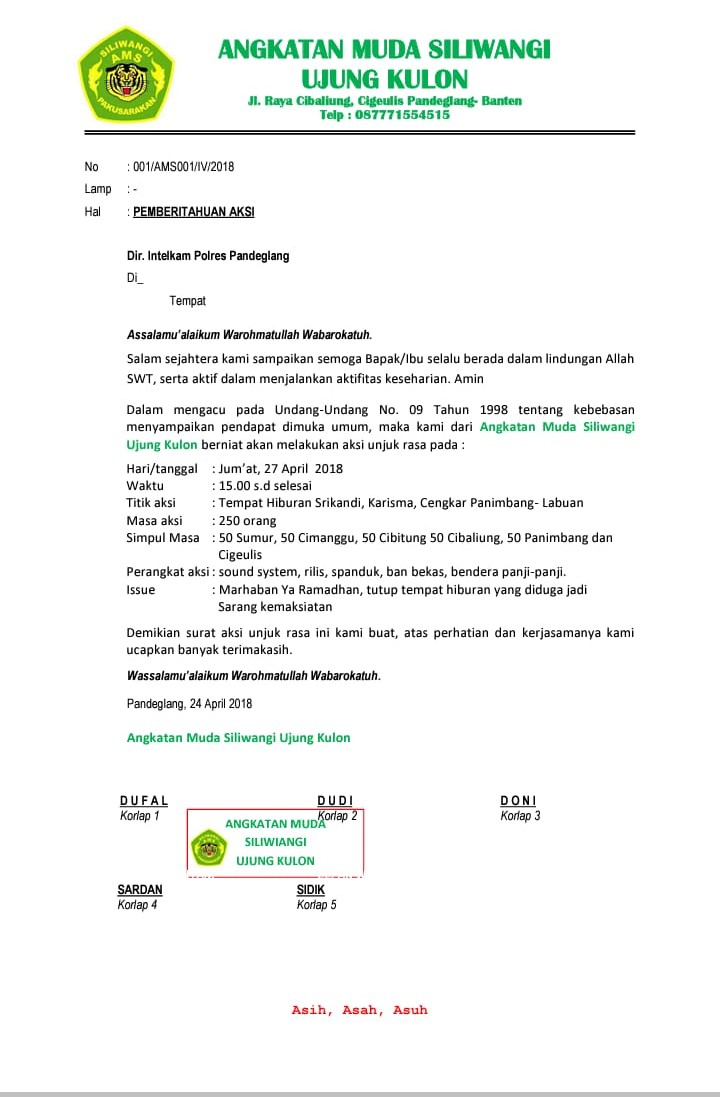 Detail Contoh Surat Pemberitahuan Aksi Nomer 47