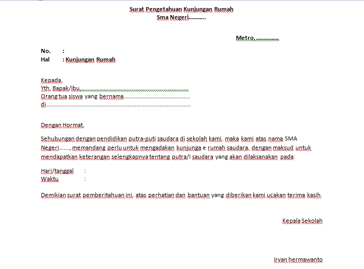 Detail Contoh Surat Pemberitahuan Bimbingan Belajar Di Sekolah Nomer 41