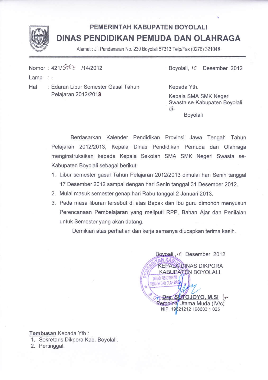 Detail contoh surat pemberitahuan hasil rapat koleksi nomer 17