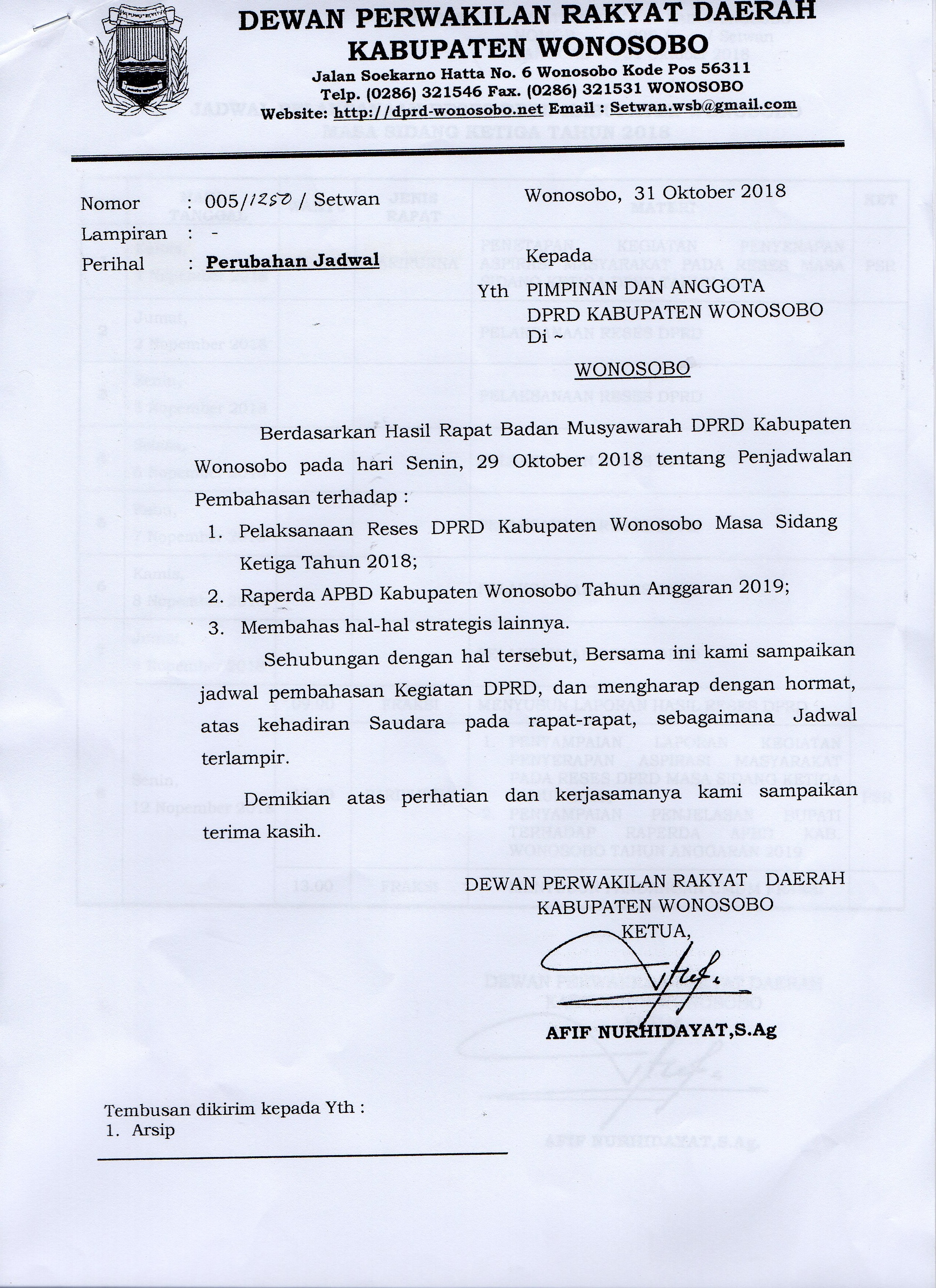 Detail Contoh Surat Pemberitahuan Hasil Rapat Nomer 44