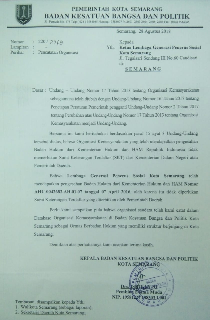 Detail Contoh Surat Pemberitahuan Keberadaan Organisasi Nomer 43