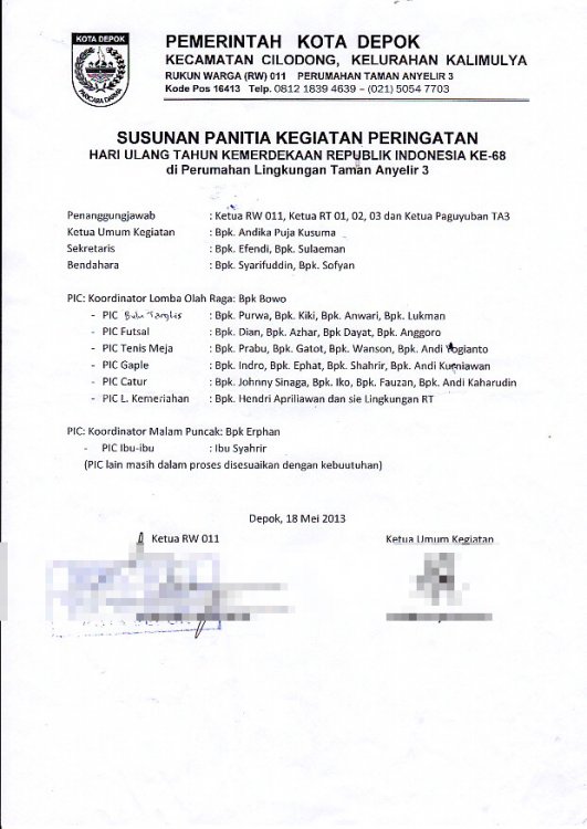 Detail Contoh Surat Pemberitahuan Kegiatan 17 Agustus Nomer 48