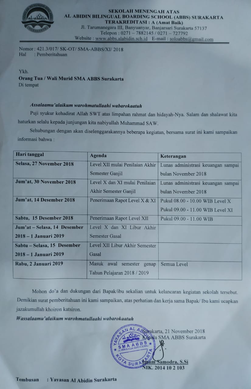 Detail Contoh Surat Pemberitahuan Libur Kerja Nomer 36