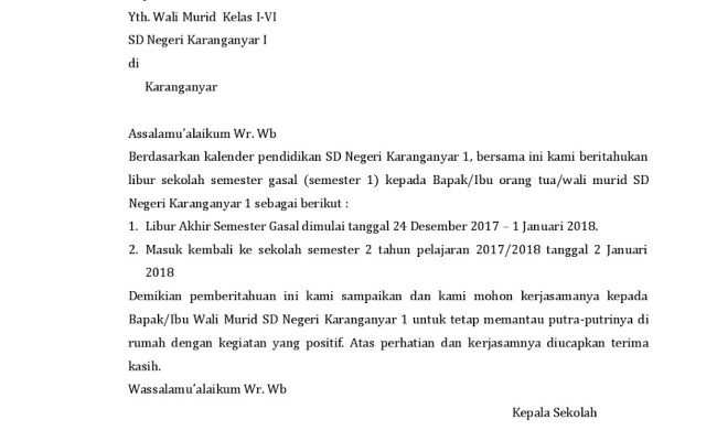 Detail Contoh Surat Pemberitahuan Libur Lebaran Perusahaan Nomer 17