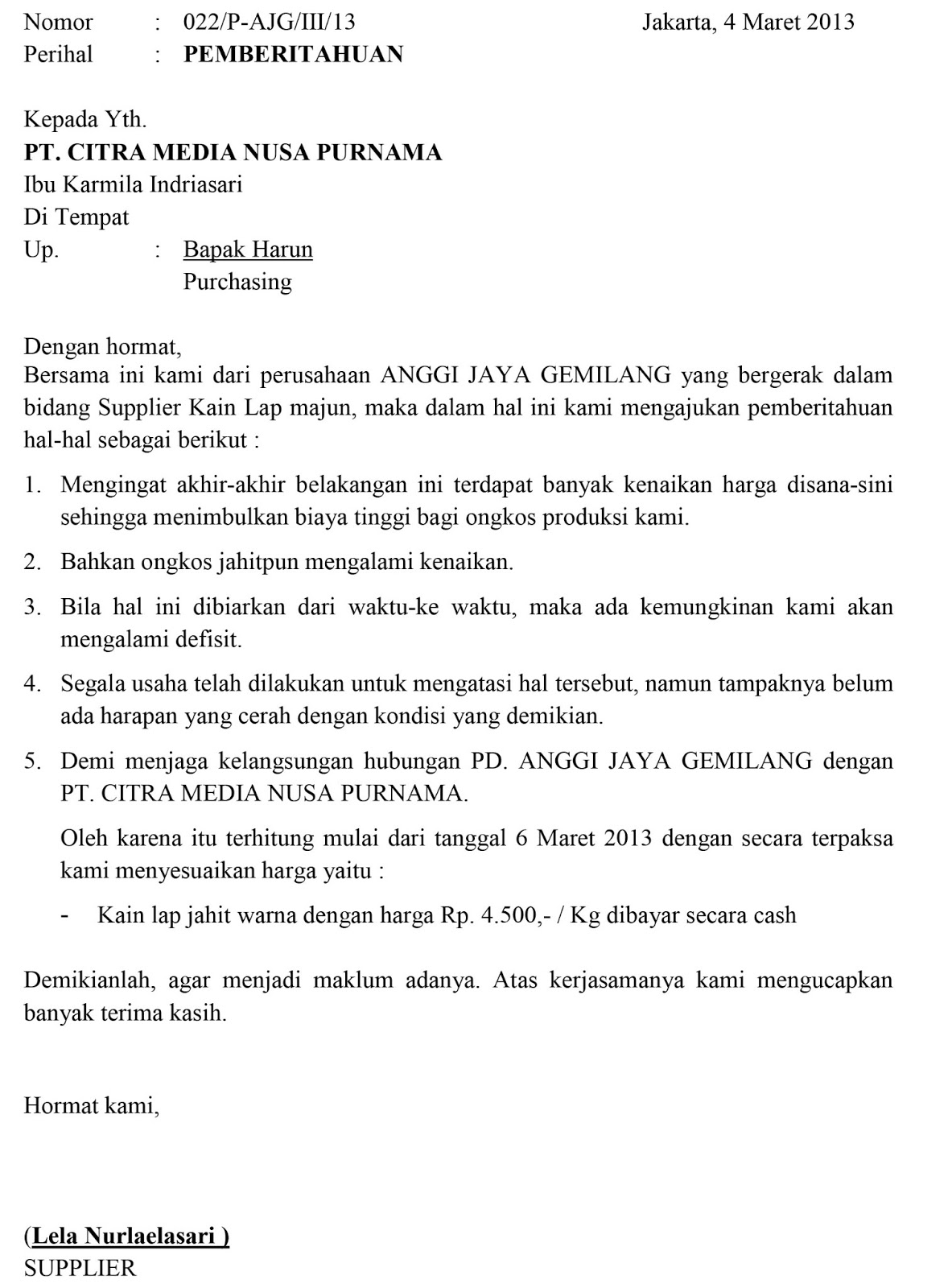 Detail Contoh Surat Pemberitahuan Pembayaran Melalui Rekening Nomer 14