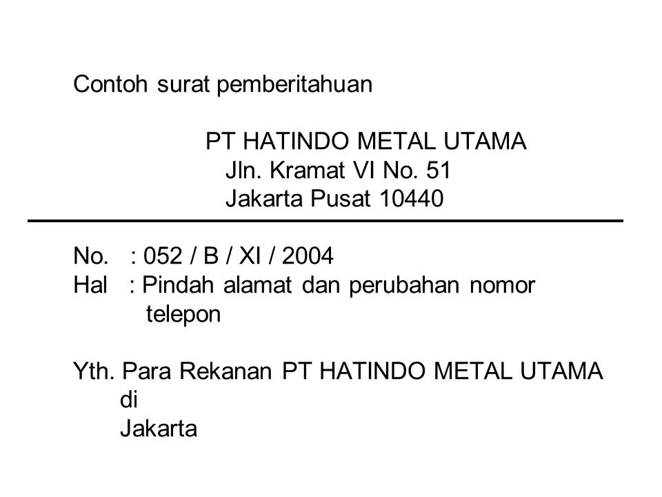 Detail Contoh Surat Pemberitahuan Perubahan Nomor Telepon Nomer 6