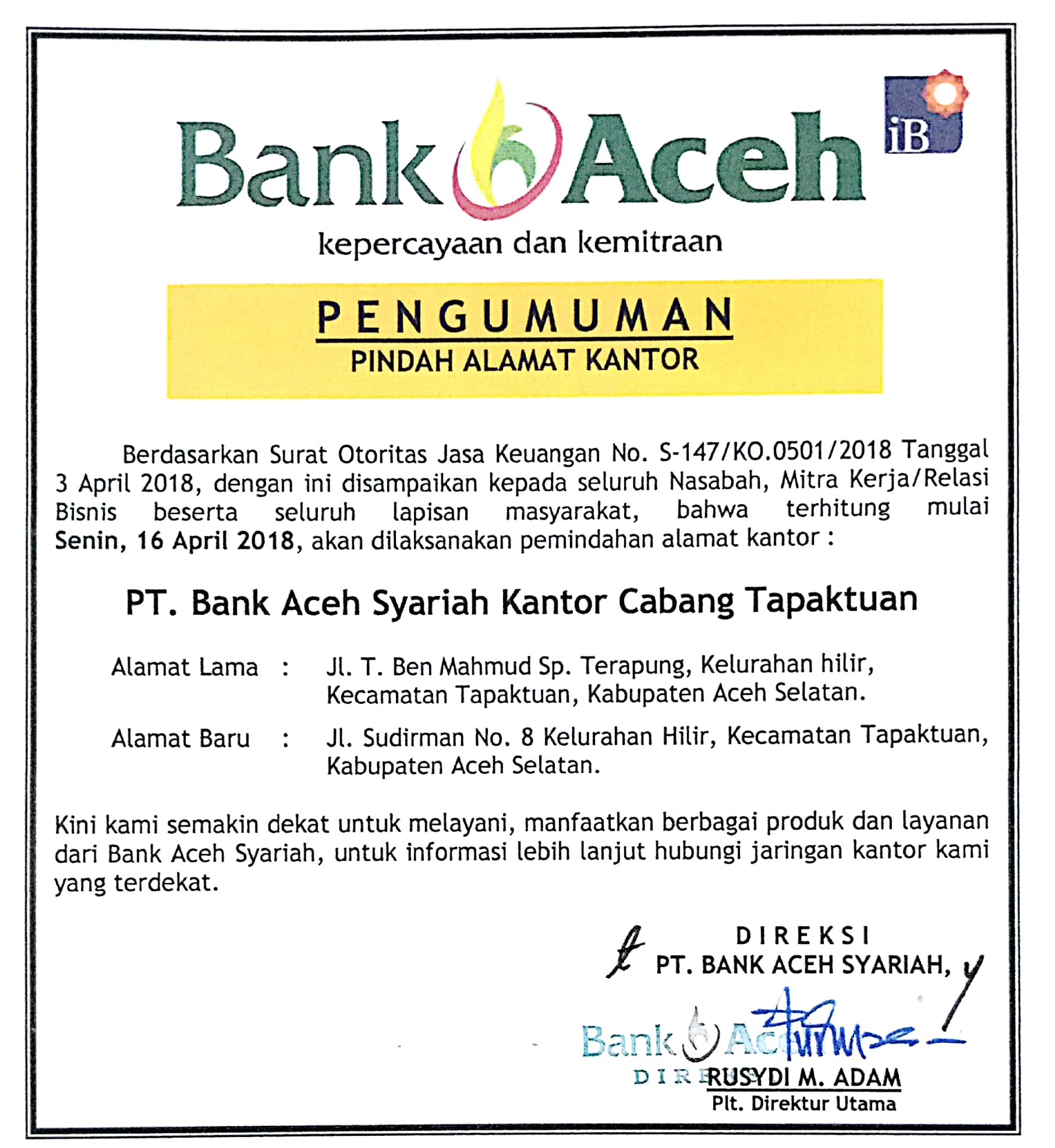Detail Contoh Surat Pemberitahuan Pindah Kantor Nomer 20