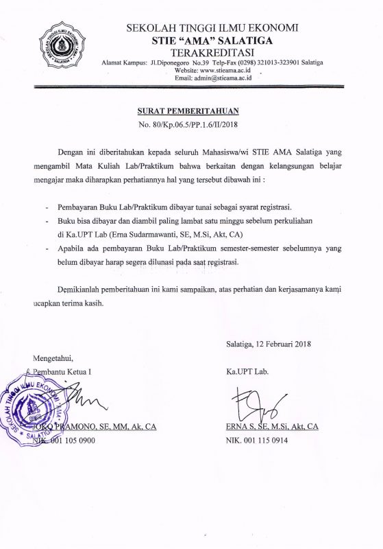 Detail Contoh Surat Pemberitahuan Resmi Nomer 12