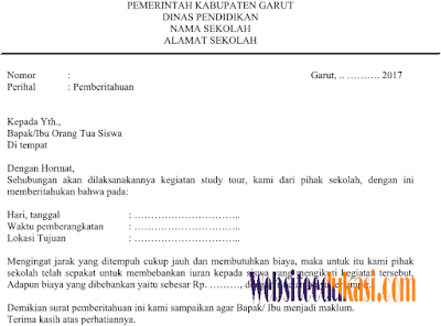 Detail Contoh Surat Pemberitahuan Study Tour Sekolah Nomer 18